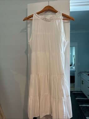 Pinch White Sleeveless Tiered Maxi Dress